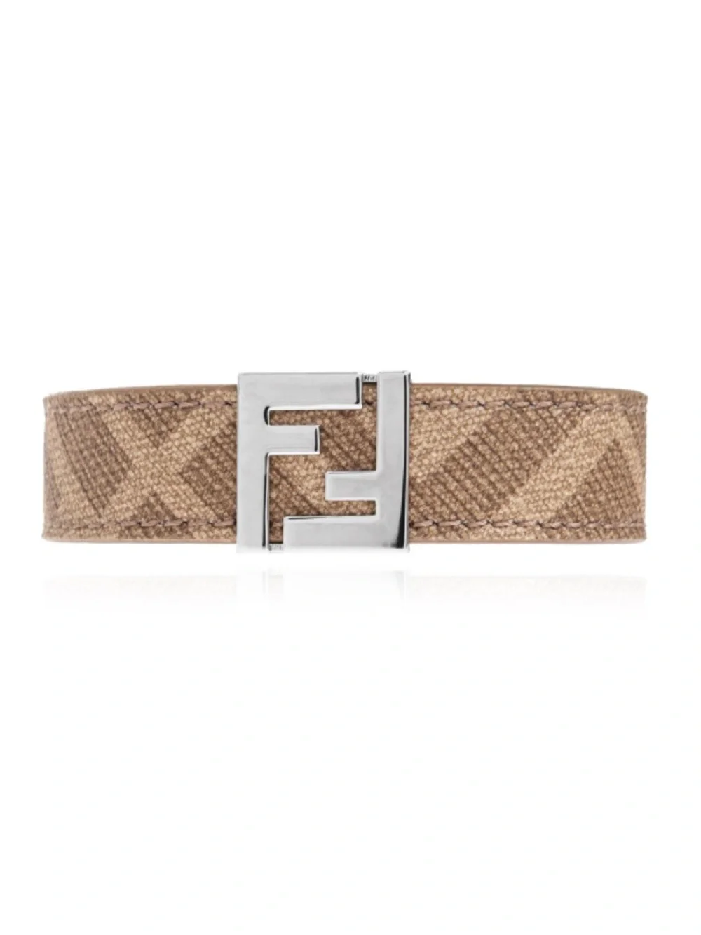 Fendi double FF signature logo brown leather bracelet with Box brand new